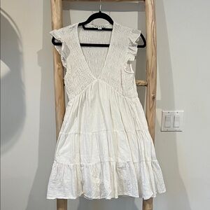 HYFVE White Textured Sleeveless Dress